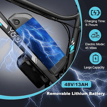 Load image into Gallery viewer, Y & Q  Electric Bike for Adults, 750W Ebike, 28'' Electric Mountain Bike, 32MPH Electric Bicycle, 48V 13AH Battery, LCD Display,