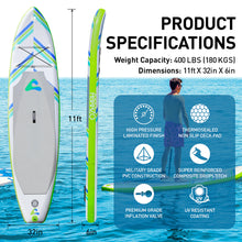 Load image into Gallery viewer, Blue Green White Stand up Paddleboard The Gentleman SUP