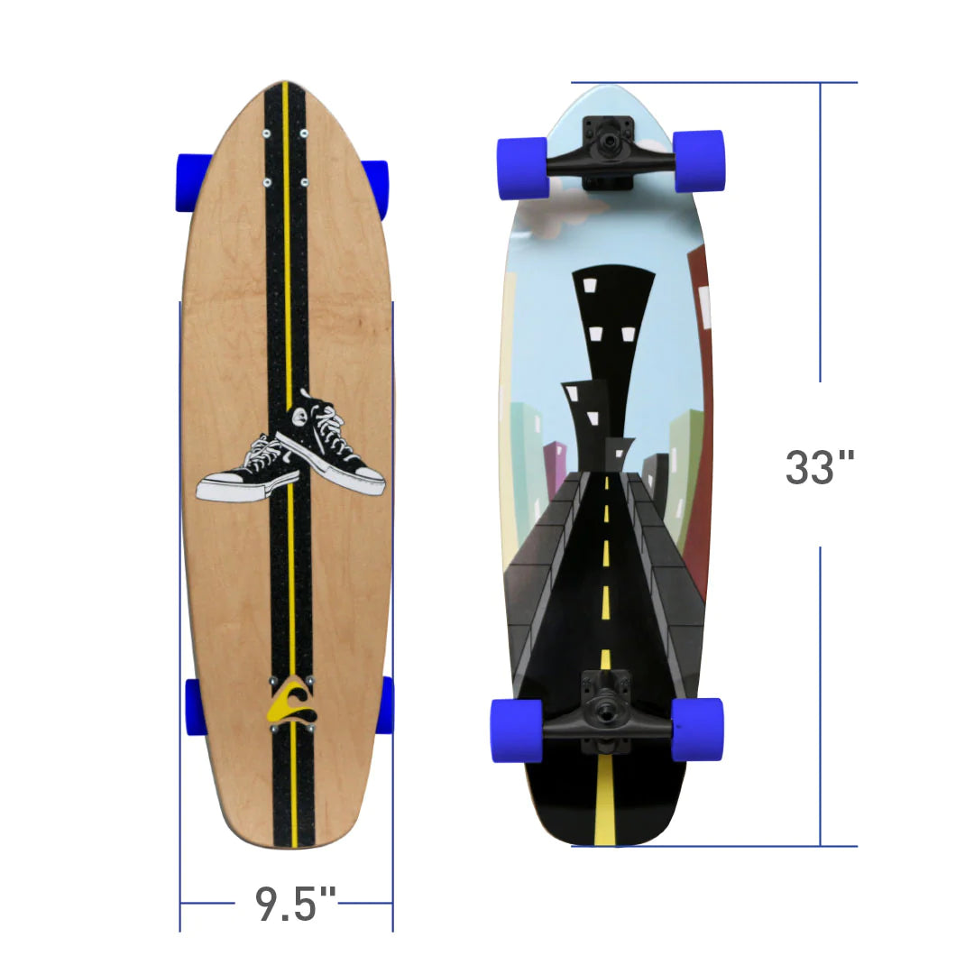 Empire Cruiser Skateboard w/ Surfskate Trucks – Go Ebikes
