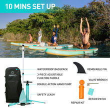 Load image into Gallery viewer, Aqua Yoga Stand Up paddleboard wide design Namaste Yoga SUP
